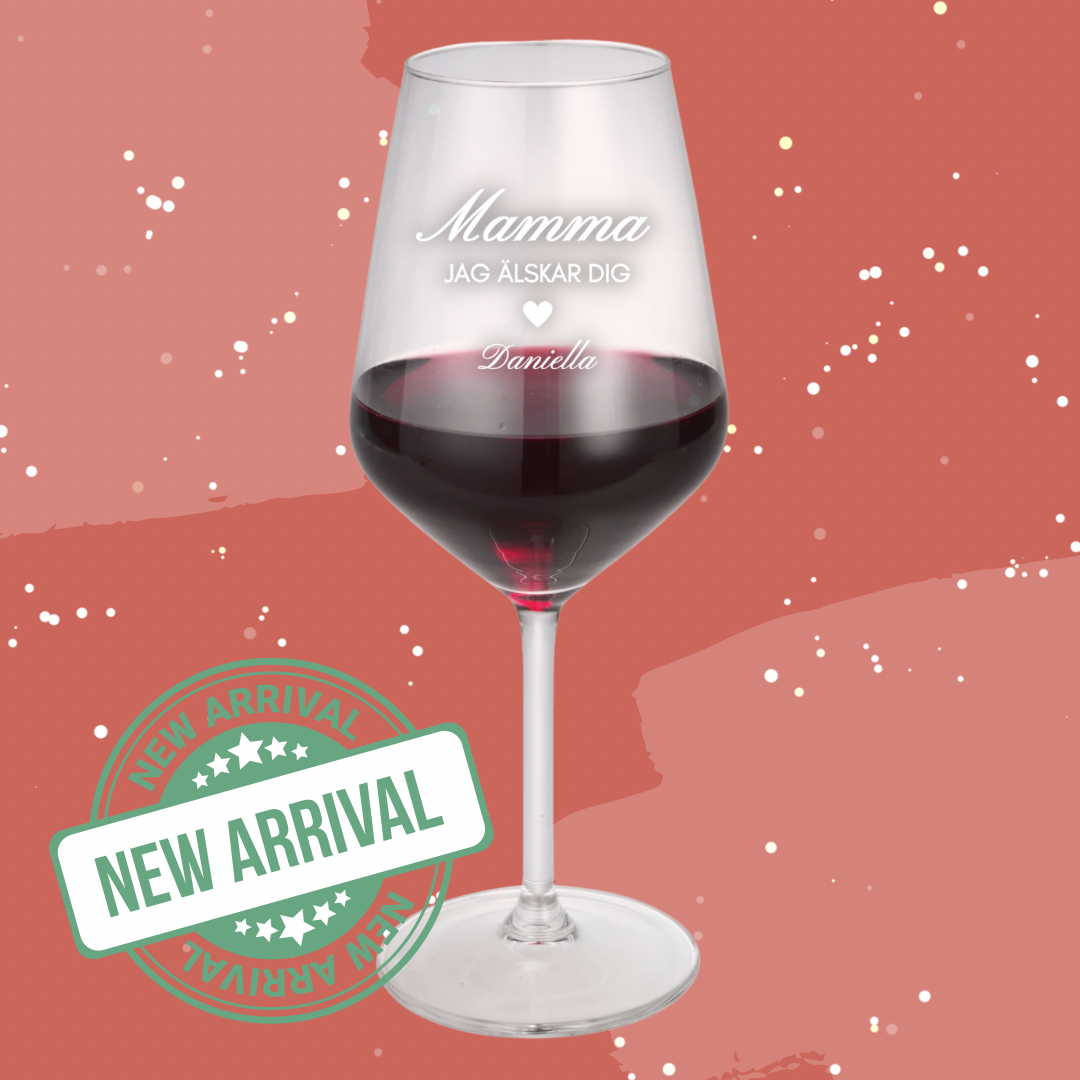 Vinglas med Vinyltryck