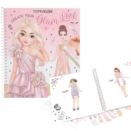 TOPModel Dress Me Up Stickers & Målarbok Glam Look