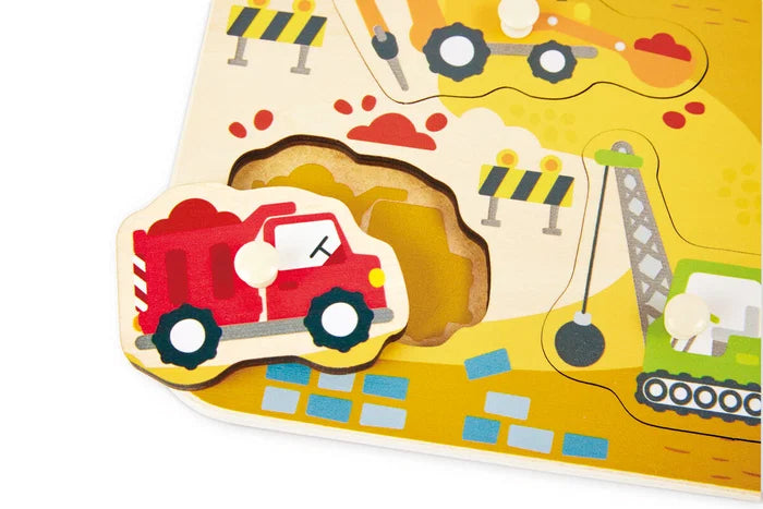 Hape Construction Vehicles Peg Puzzle