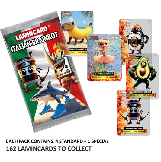 Lamincard Brainrot Collectible Cards 5 Pack Asst.