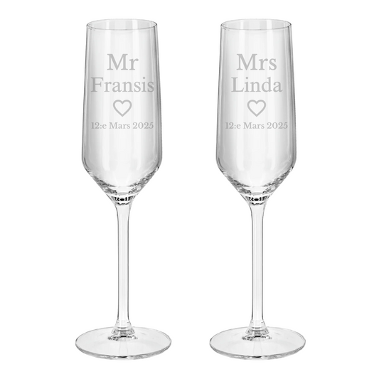 Graverade Bröllopsglas