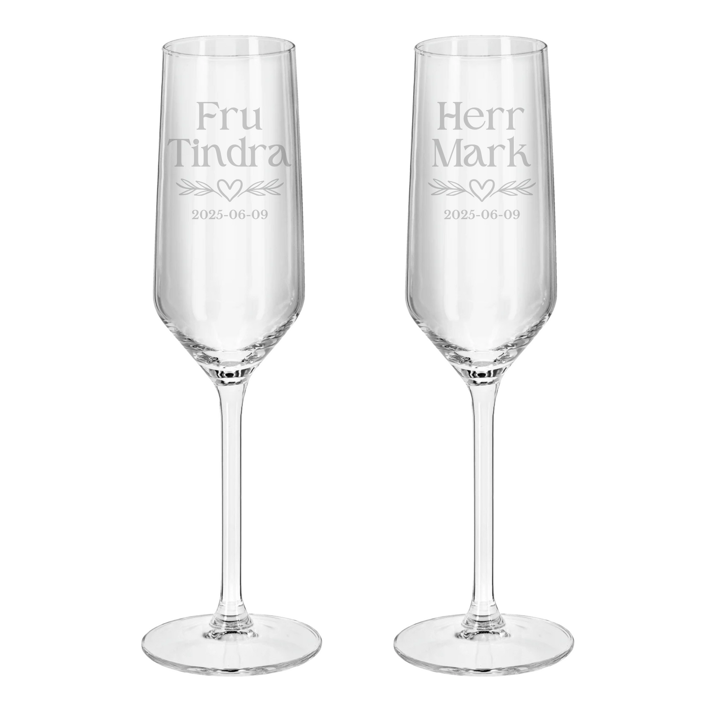 Graverade Bröllopsglas