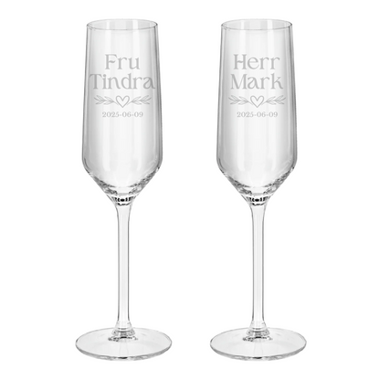 Graverade Bröllopsglas