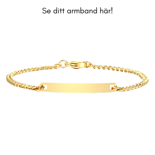 Personligt Armband med Egen Gravyr - Guld