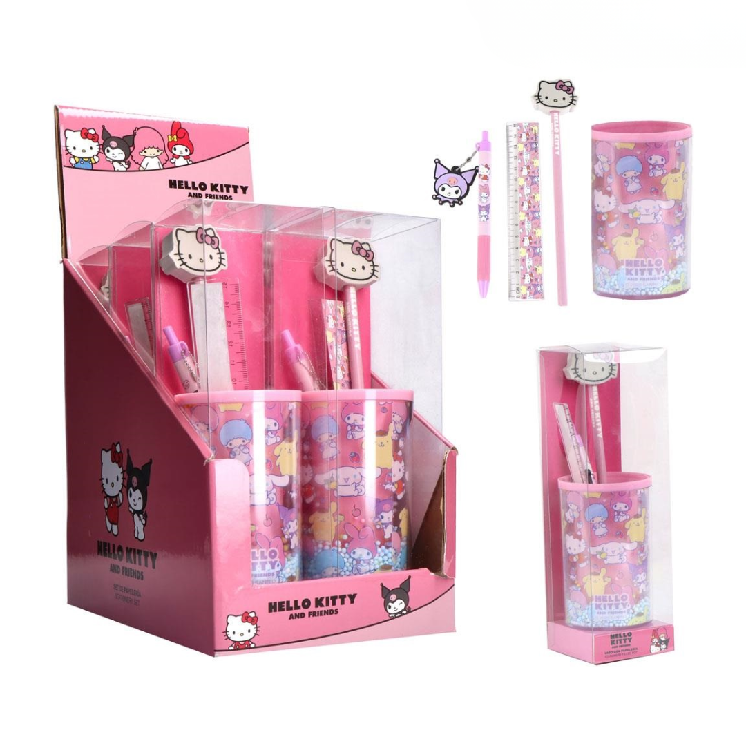 Skriv Set Med Pennställ - Hello Kitty