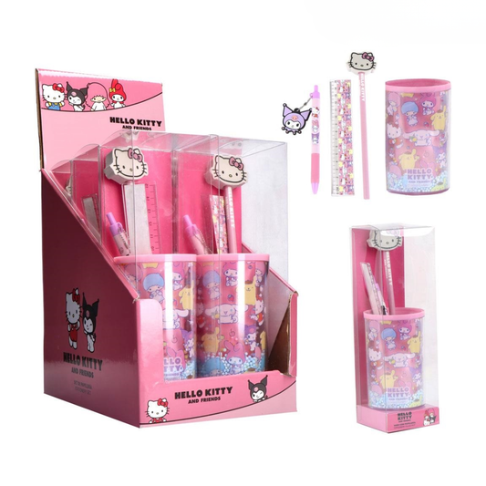 Skriv Set Med Pennställ - Hello Kitty