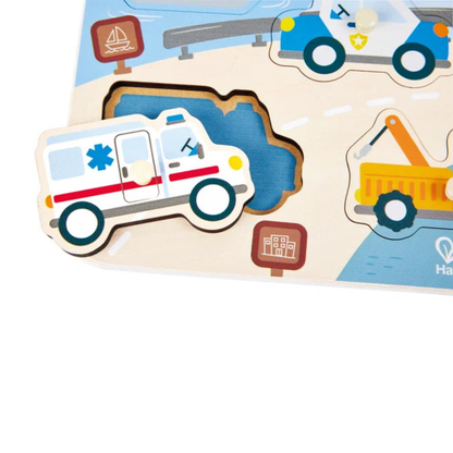 Hape Emergency Vehicles Peg Puzzle