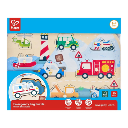 Hape Emergency Vehicles Peg Puzzle