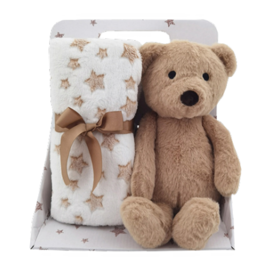 Carlo Baby Fleecefilt Brun Stjärna & Gosedjur Brun Nalle