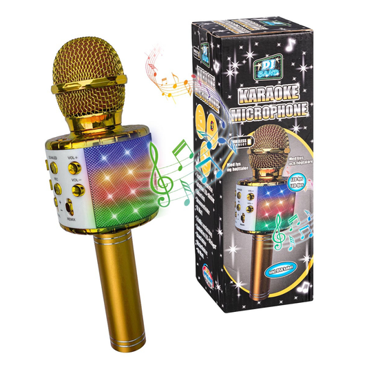 Guld Karaokemikrofon Med Ljus