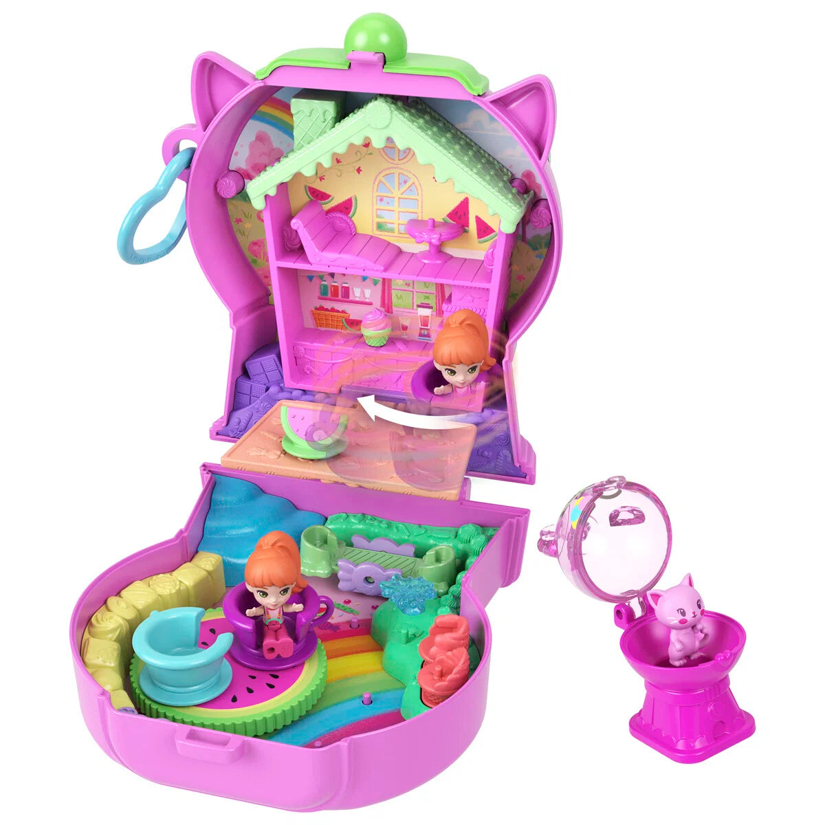 Polly Pocket Core Compact Watermelon Gumball Kitty