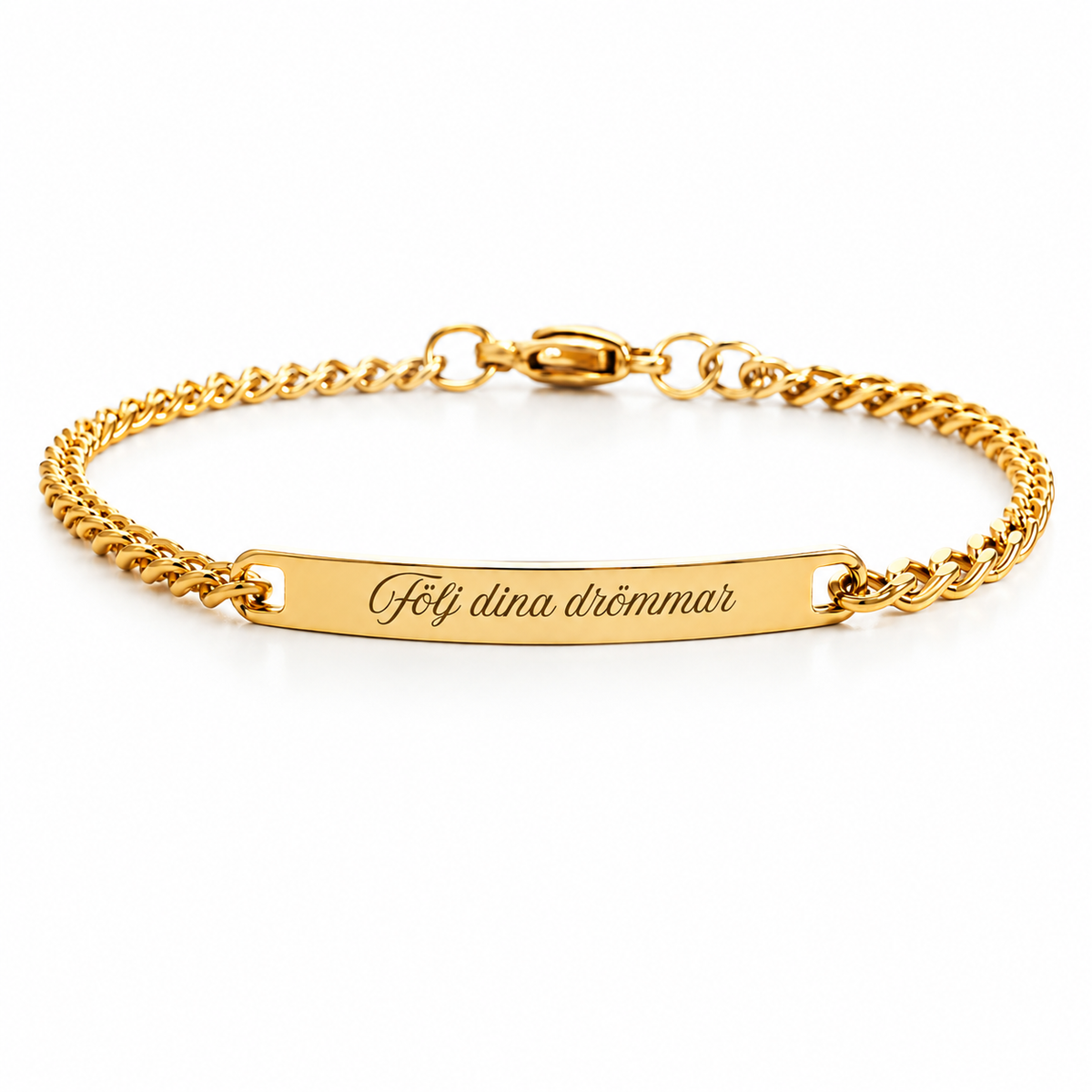 Personligt Armband med Egen Gravyr - Guld