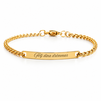 Personligt Armband med Egen Gravyr - Guld